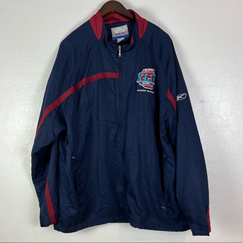 Arizona Super Bowl 42 Jacket Mens Reebok Zip Az42 Xlii 2008 Long Sleeve Coat